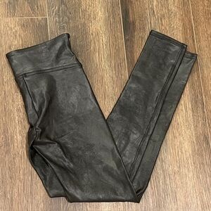 Spanx Black Faux Leather Leggings Size Small